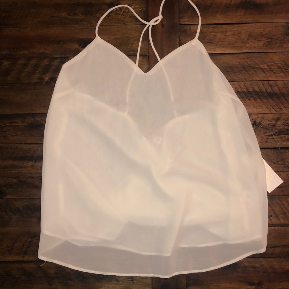 Flowy white tank